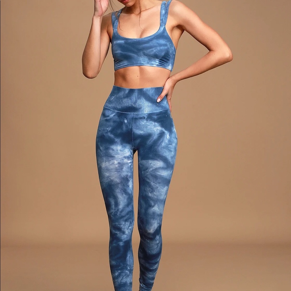 Leggings Only - Free People Good Karma Leggings in Rogue Blue Tie-Dye